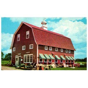 Postcard Chrome era The Hay Loft New and antique gifts Christmas shop
